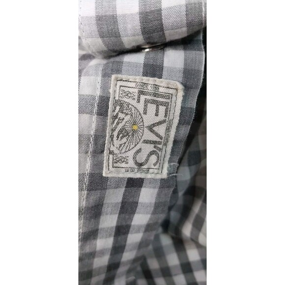 Levi Strauss Mens Large Gray Plaid Pearl Snap Button Shirt Western Cowboy Comfy - Picture 8 of 14